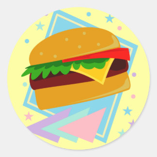 Schattige Lekkere Burger Ronde Sticker