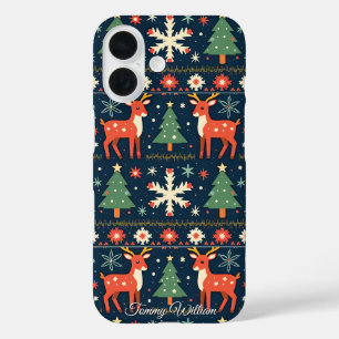 Schattige lelijk kersttruitjespatroon iPhone 16 hoesje