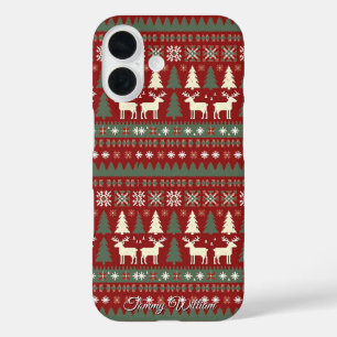 Schattige lelijk kersttruitjespatroon iPhone 16 hoesje