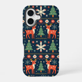 Schattige lelijk kersttruitjespatroon iPhone 16 hoesje