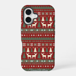 Schattige lelijk kersttruitjespatroon iPhone 16 hoesje