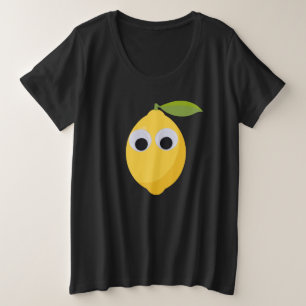 Schattige Lemon-personage met Googly Eyes Grote Maat T-shirt