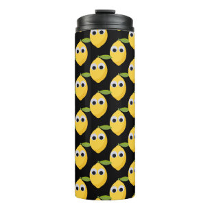 Schattige Lemon-personage met Googly Eyes Thermosbeker