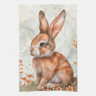 Schattige lente konijn theedoek