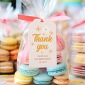 Schattige lente roze gele margriet dank je verjaar cadeaulabel