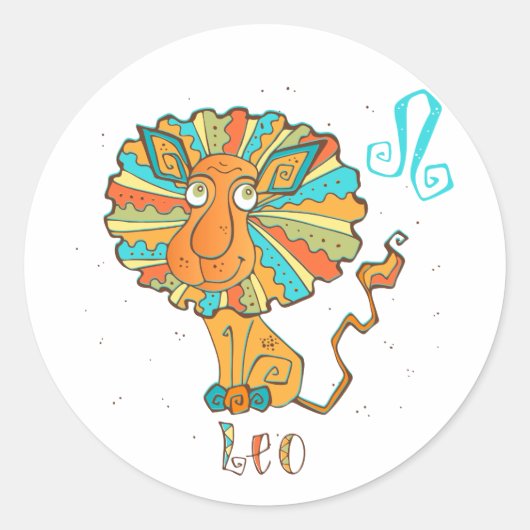 Schattige Leo Lion Ronde Sticker (Voorkant)