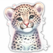 Schattige! Leopard Custom Cut Scrapbook Sticker (Voorkant)