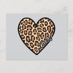 Schattige Leopard Heart Valentijnsdag cadeau Briefkaart