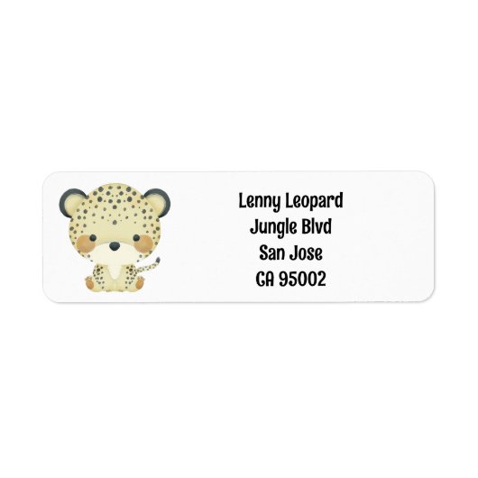 Schattige Leopard Return-adreslabel Etiket (Voorkant)