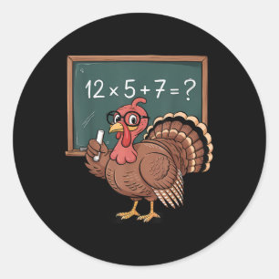 Schattige leraar 67 kalkoen thanksgiving voor lera ronde sticker