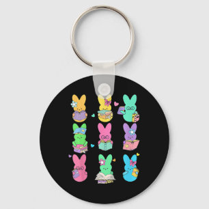Schattige leraar Bunny konijn leest Pasen konijnen Sleutelhanger