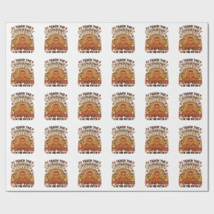 Schattige leraar pompoen herfst klaslokaal vector cadeaupapier