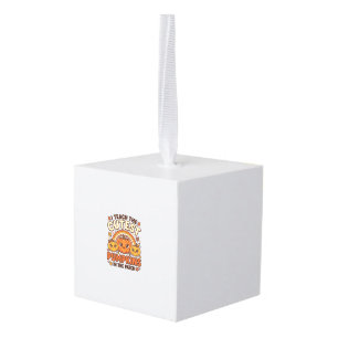 Schattige leraar pompoen herfst klaslokaal vector kubus ornament