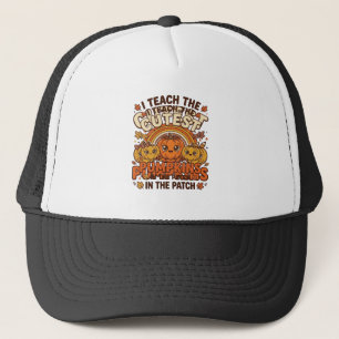 Schattige leraar pompoen herfst klaslokaal vector trucker pet