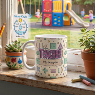 Schattige leraar wiskunde patroon koffiemok