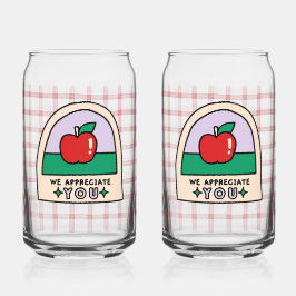 Schattige lerar Apple Cup Blikvorm Glas