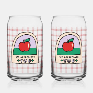 Schattige lerar Apple Cup Blikvorm Glas