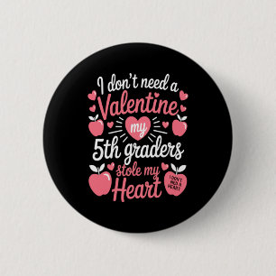 Schattige leraren Valentijnsdag Ronde Button 5,7 Cm
