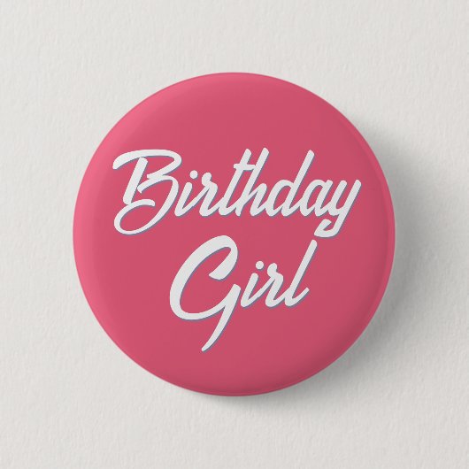 Schattige Leuk Eenvoudig Tekstscript Verjaardagsme Ronde Button 5,7 Cm (Voorkant)