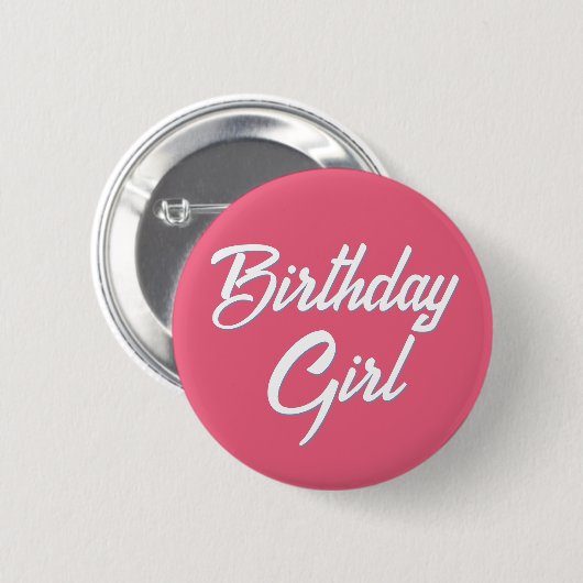 Schattige Leuk Eenvoudig Tekstscript Verjaardagsme Ronde Button 5,7 Cm (Voorkant /achterkant)