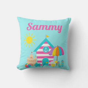 Schattige leuk kind strand zomer kussen