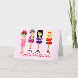 Schattige Leuk Meisje Pamper Spa Party Thema Voor Kaart