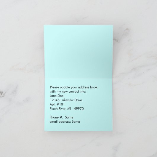 Schattige Leuk Retro Kaart Nieuw Adres Ik ben ver (Binnen)