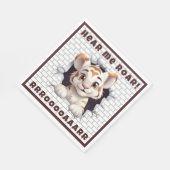 Schattige leuk tijgerwelpje peeking out custom don servet (Hoek)