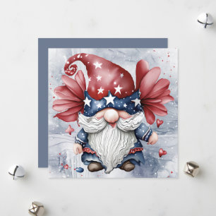 Schattige Leuke Funky Gnome Gonk Met Sterren Hoed  Feestdagenkaart