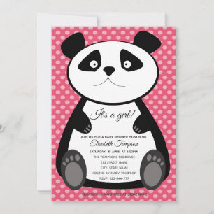 Schattige leuke grappige baby panda meisje baby sh kaart