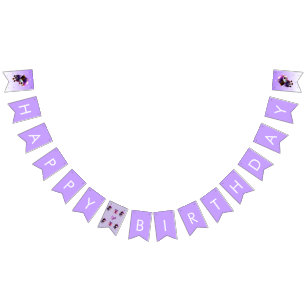 Schattige Leuke Hond Kinderen Gelukkig Verjaardags Vlaggetjes