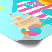 Schattige Leuke Kinderen Strand Zomer Poster (Hoek)