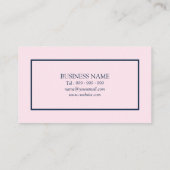 Schattige levendig roze bloemenpatroon op blush visitekaartje (Achterkant)