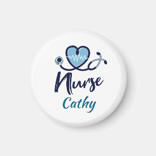 Schattige Levenslijn Verpleegster Blauwe Hart Pers Magneet