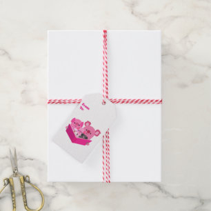 Schattige Lezen Cartoon Varkensgeschenk Label Cadeaulabel