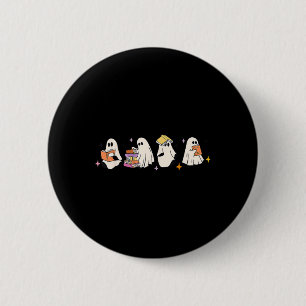 Schattige lezen Ghost Halloween Ghost Book Spooky Ronde Button 5,7 Cm