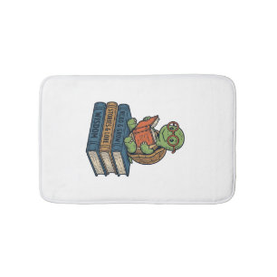 Schattige lezende schildpad op boeken Vintage Vect Badmat