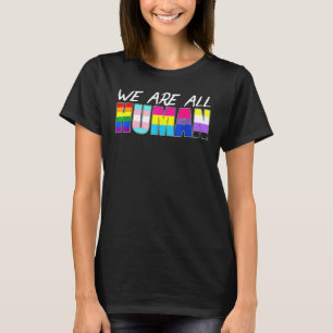 Schattige Lgbt Regenboog Menselijke Pride Vlag Les T-shirt
