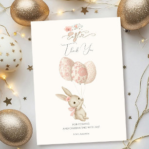Schattige Licht Roze Baby Bunny Pasen Bedankkaart