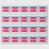 Schattige Licht Roze & Blauw Girly Pattern Cadeaupapier (Vlak)