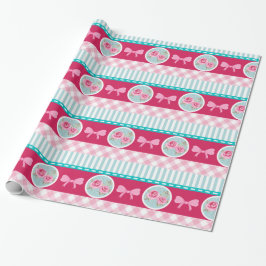 Schattige Licht Roze & Blauw Girly Pattern Cadeaupapier