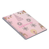 Schattige Licht Roze Kerstmis Esthetisch Notitieboek (Rechterzijde)