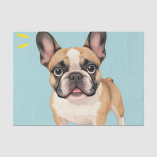 Schattige lichtbruine Franse Bulldog Puppy Tissuepapier