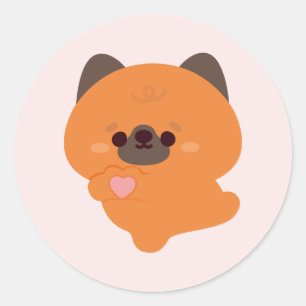 Schattige liefde Duitse Herderspuppy Ronde Sticker