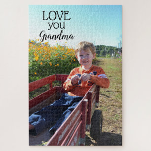 Schattige liefde grootmoeder legpuzzel