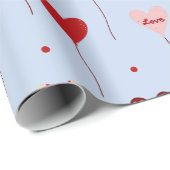 Schattige Liefde Hart Ballon Patroon Wrapping Papi Cadeaupapier (Rol Hoek)