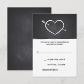 schattige liefde hart krijtbord bruiloft RSVP kaar Kaartje (Voorkant / Achterkant)