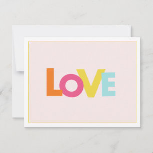 Schattige "LIEFDE" opgevouwen bedankkaart
