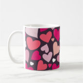 Schattige liefdeshartenpatroon koffiemok (Links)