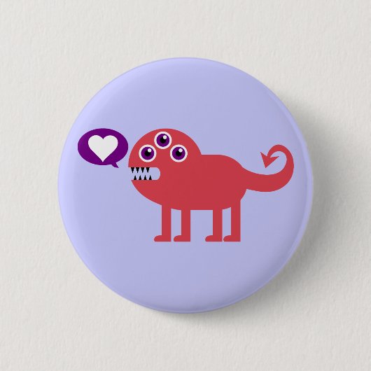 Schattige liefdesmonster ronde button 5,7 cm (Voorkant)